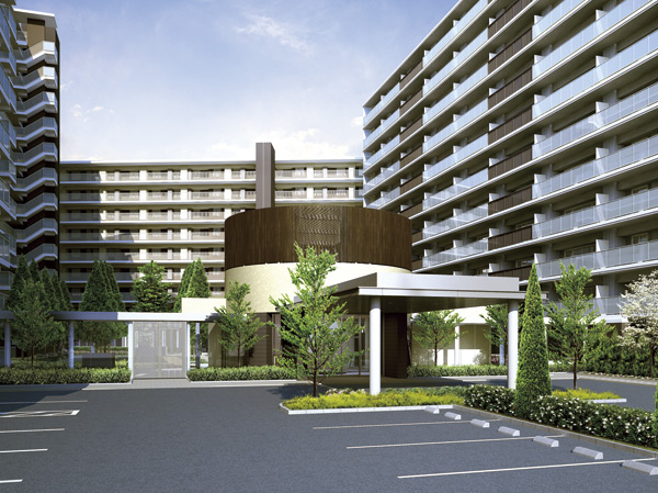 Features of the building.  [Garden Entrance] "Garden Entrance" is, Appearance of Yingbin to warmly welcome the people you live. Comfort Yuku back to the lush mansion, It is a design that is filled with pride of. Because it is provided with a porte-cochere and wide eaves, It is the easy loading and unloading of passengers from the car even on rainy days. (Rendering CG)