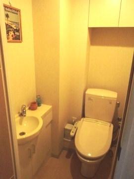 Toilet. Toilet with hand washing bowl