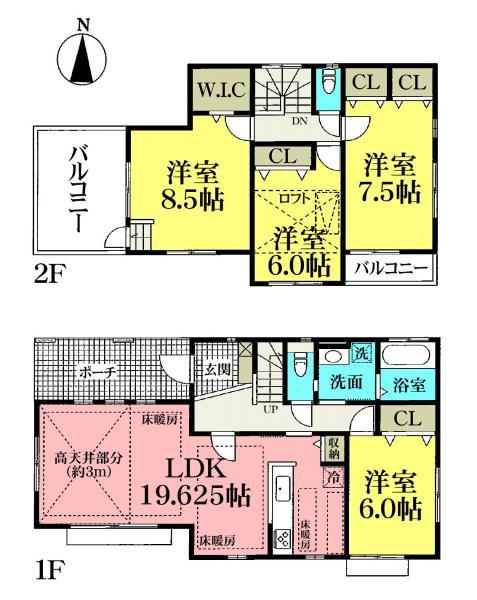 Floor plan. 37,800,000 yen, 4LDK, Land area 135 sq m , Building area 111.78 sq m