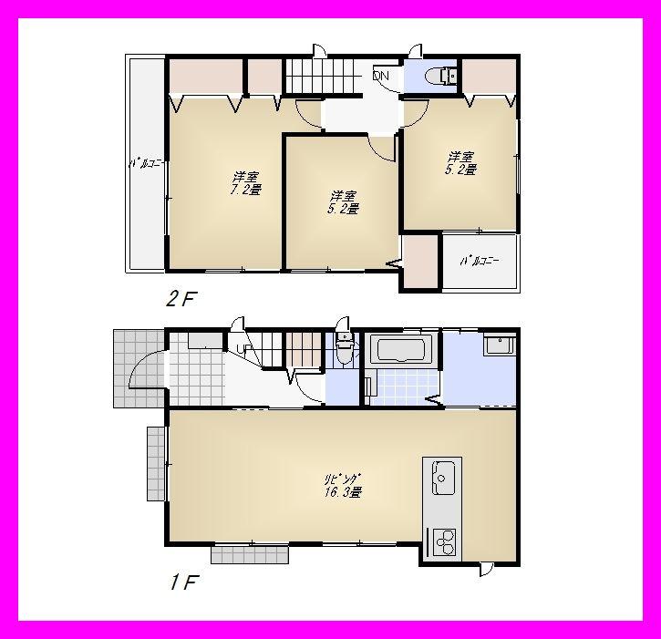 Floor plan. 30,800,000 yen, 3LDK, Land area 104.4 sq m , Building area 79.98 sq m 2 Building Floor plan