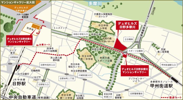 Local guide map & Mansion Gallery enlarged view