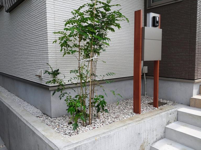 Other local. Sign post and symbol tree in front of the entrance