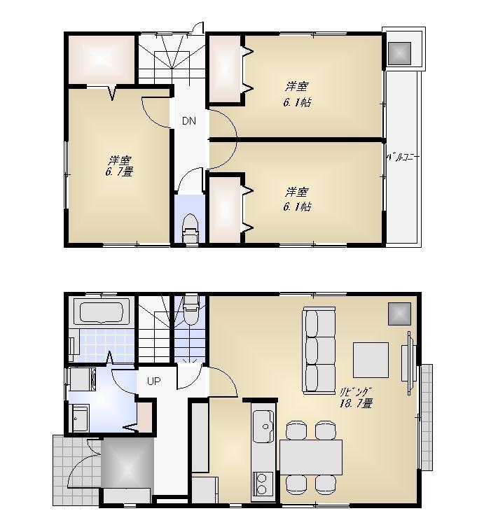 Floor plan. 40,800,000 yen, 3LDK, Land area 112.02 sq m , Building area 99.36 sq m