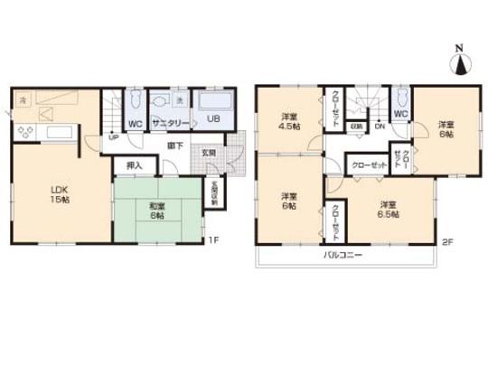 Floor plan. 35,800,000 yen, 5LDK, Land area 132.01 sq m , Building area 107.64 sq m floor plan