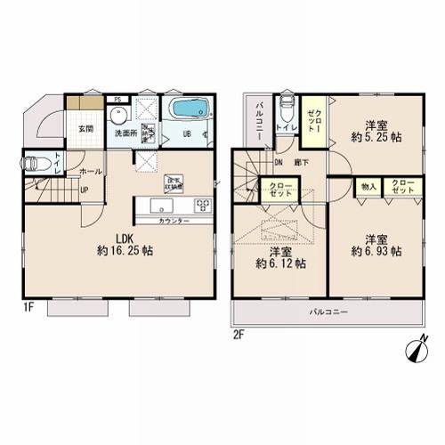 Floor plan. (1 Building), Price 32,800,000 yen, 3LDK, Land area 103.12 sq m , Building area 80.18 sq m