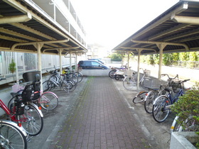 Building appearance. Parking Space Available roofed