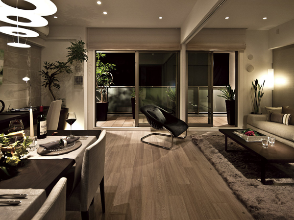 Living.  [living ・ dining] The light of indirect lighting, Illuminate gently spacious room. It looks like a wine glass over the, Slightly friends of smile that reddish. For cool down, Wind to cozy balcony. Look up and, Star of the sky have had Gleam.