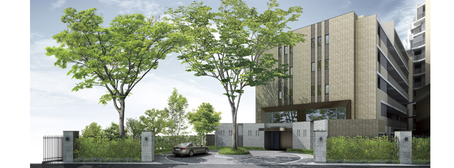 Entrance Rendering CG / Shape in what was created on the basis of the blueprint ・ In fact a slightly different color, etc.. It should be noted, Details of the shape of appearance, Equipment, etc. does not represent. Utility pole in the development road ・ Label ・ It does not have to reproduce With regard to the guardrail.