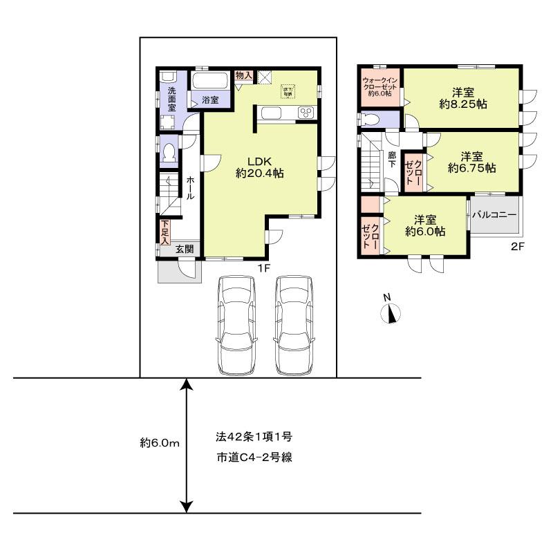 Floor plan. 44,800,000 yen, 3LDK, Land area 120.93 sq m , Building area 99.22 sq m