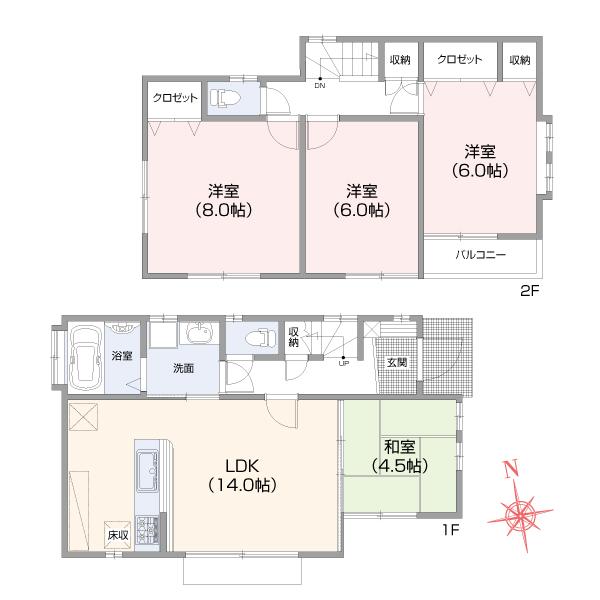 Other building plan example. Building plan example (No. 2 place) building price 12 million yen, Building area 89.25 sq m Land and building total: 44 million yen (tax included)
