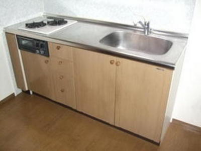 Kitchen. Two-burner gas stove grill with system Kitchen