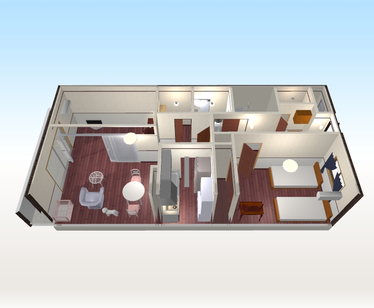 Other room space. 3D indoor image