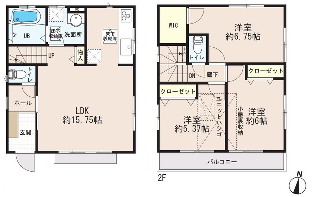 Floor plan. (1 Building), Price 26,800,000 yen, 3LDK, Land area 99.38 sq m , Building area 78.96 sq m