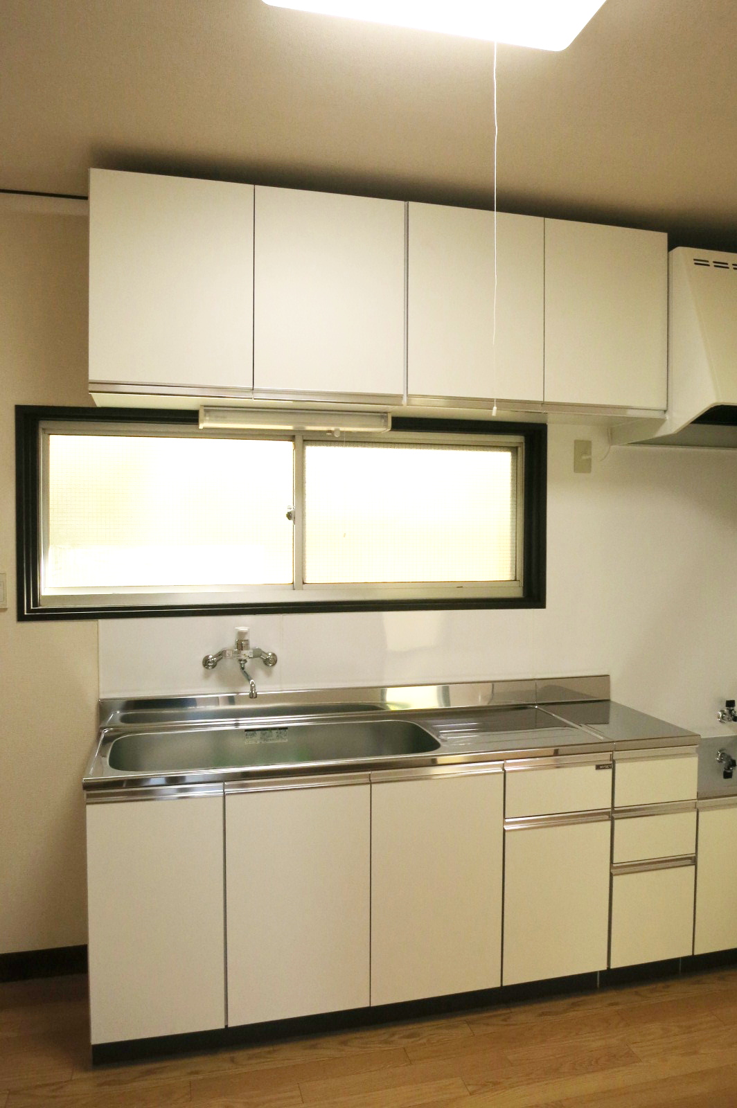 Kitchen. Kitchen set is a new article It contains the light from the window