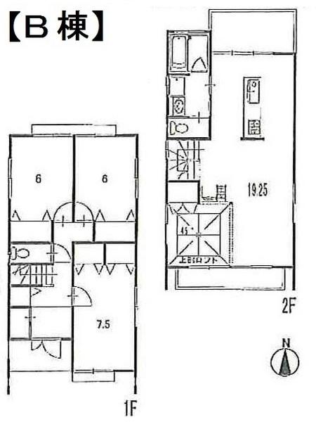 Floor plan. (B Building), Price 39,800,000 yen, 4LDK, Land area 202.96 sq m , Building area 100.03 sq m