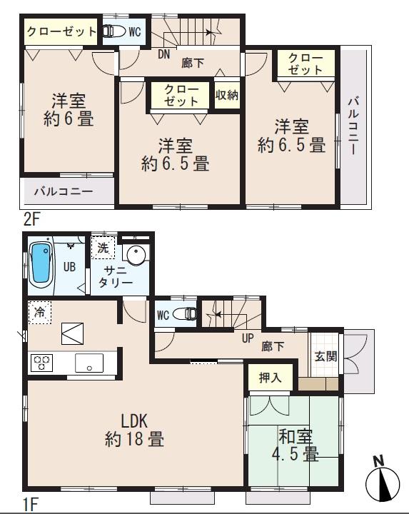 Floor plan. 32,800,000 yen, 4LDK, Land area 143.91 sq m , Building area 98.95 sq m floor plan