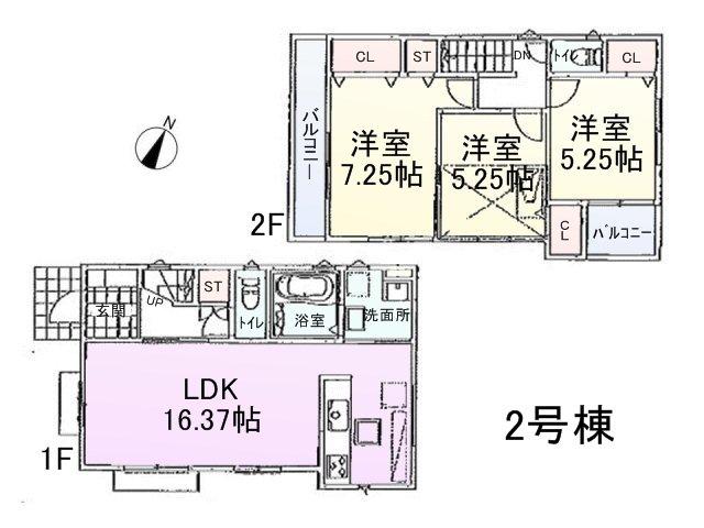Floor plan. 30,800,000 yen, 3LDK, Land area 104.4 sq m , Building area 79.98 sq m Hinodai 5-chome Building 2 Floor plan