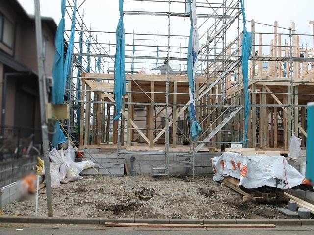 Local appearance photo. Hino Shinmachi 4-chome completion of framework at the time