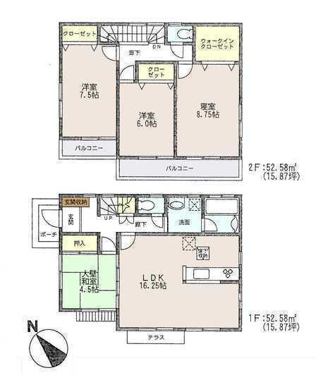 Floor plan. 39,500,000 yen, 4LDK, Land area 160.14 sq m , Building area 105.16 sq m floor plan