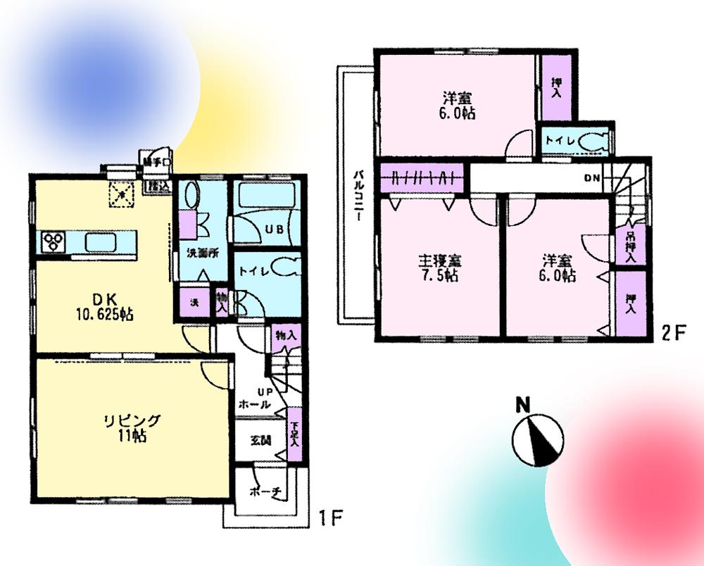 Floor plan. 31,800,000 yen, 3LDK, Land area 204.59 sq m , Building area 99.76 sq m LDK20 tatami mats or more, Land 50 square meters or more, Yang per good, Garden more than 10 square meters, Nantei, Ventilation good! !