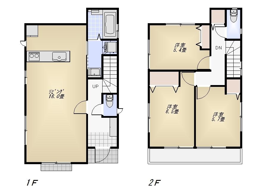 Floor plan. (3 Building), Price 35,800,000 yen, 3LDK, Land area 110.08 sq m , Building area 86.11 sq m