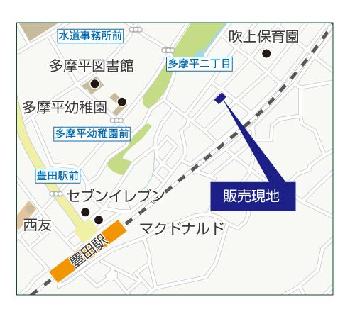Local guide map. Natural rich fragrant green wind "Toyoda" station 7-minute walk!