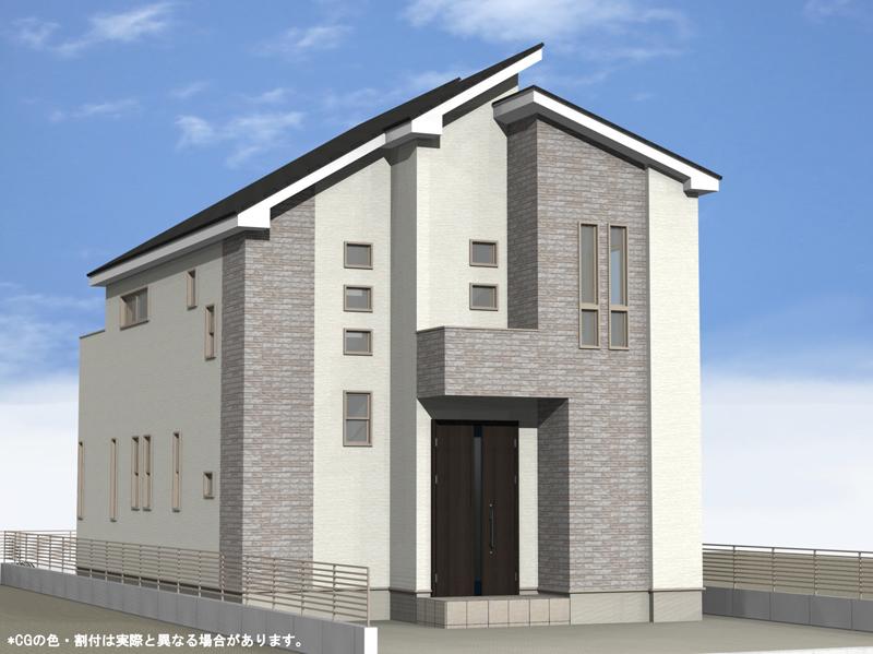 Rendering (appearance). 5 Building Rendering 4LDK + Grenier, Wide balcony with depth is the floor plan of the point.