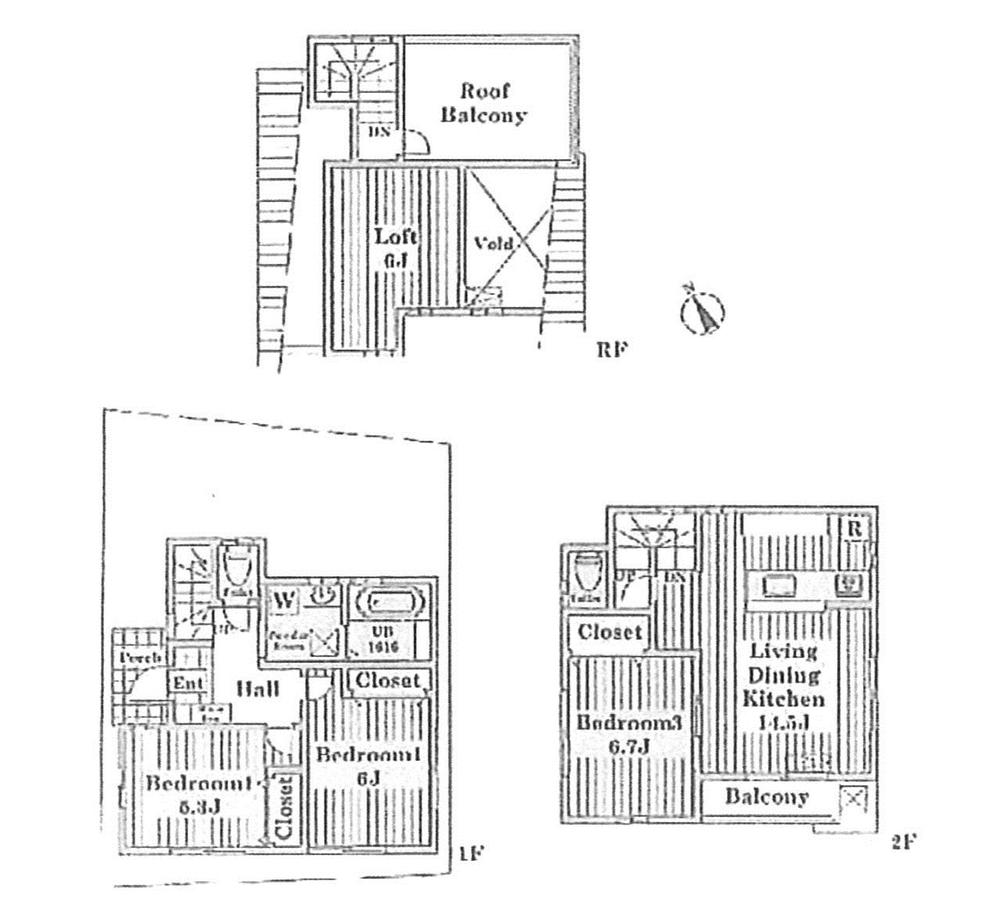 Floor plan. (Building 2), Price 33,800,000 yen, 3LDK+S, Land area 72.93 sq m , Building area 77.75 sq m
