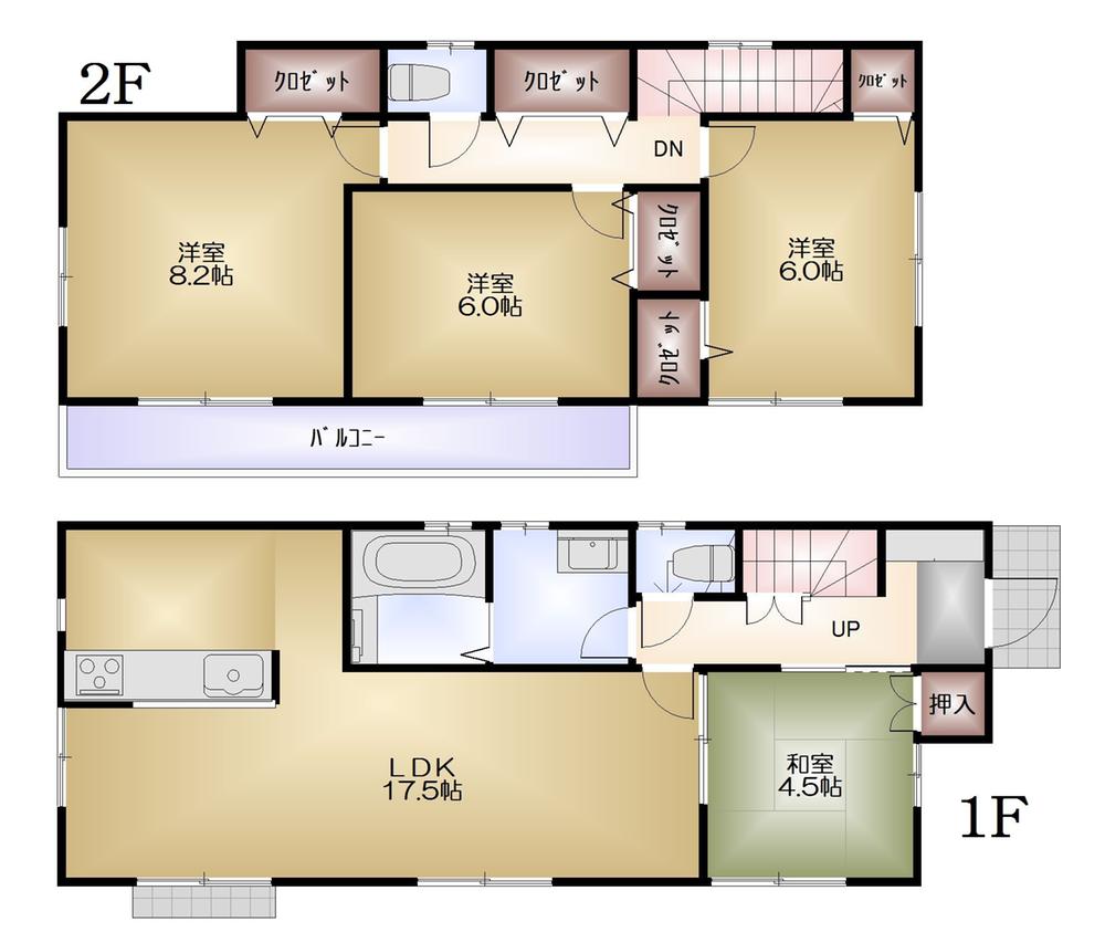 Floor plan. (5 Building), Price 45,800,000 yen, 4LDK, Land area 134.71 sq m , Building area 99.78 sq m