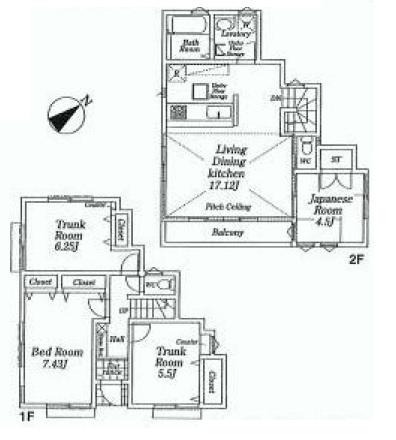 Floor plan. 38,800,000 yen, 4LDK, Land area 127.89 sq m , Building area 94.36 sq m
