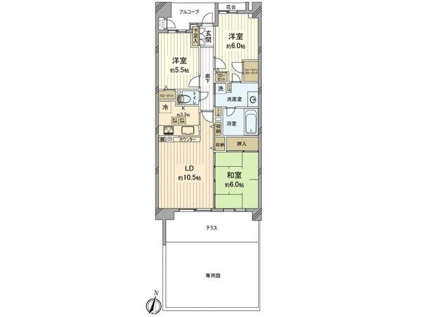 Floor plan. 3LDK, Price 31,800,000 yen, Footprint 72.4 sq m