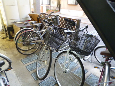 Entrance. Bicycle-parking space