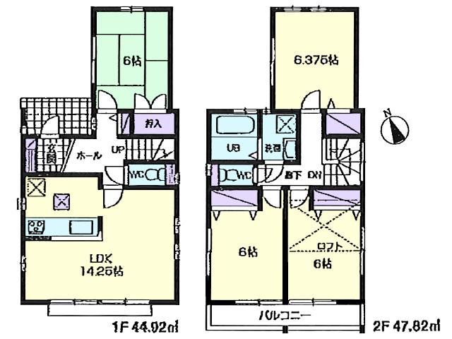 Floor plan. 38,800,000 yen, 4LDK, Land area 132.98 sq m , Building area 92.74 sq m