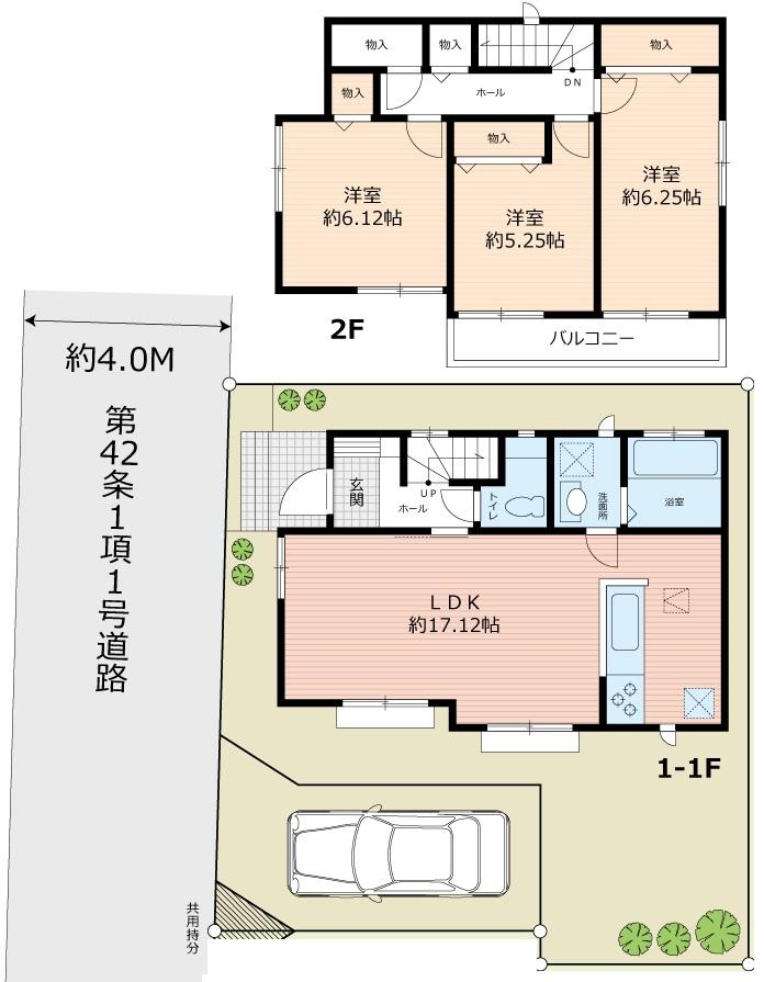 Floor plan. (Building 2), Price 27,800,000 yen, 3LDK, Land area 108.27 sq m , Building area 80.73 sq m