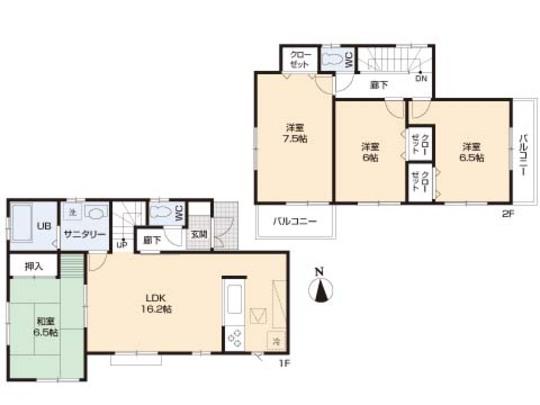 Floor plan. 37,800,000 yen, 4LDK, Land area 130.33 sq m , Building area 96.05 sq m floor plan