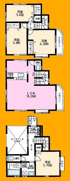 Floor plan. 30,800,000 yen, 4LDK, Land area 70.06 sq m , Building area 110.12 sq m