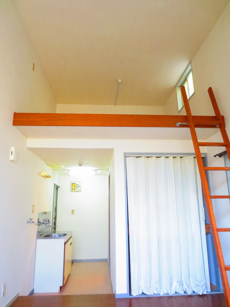 Living and room. Because the loft is the high ceilings