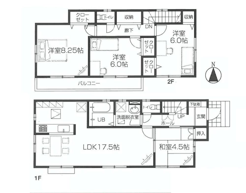 Floor plan. (5 Building), Price 45,800,000 yen, 4LDK, Land area 134.71 sq m , Building area 99.78 sq m