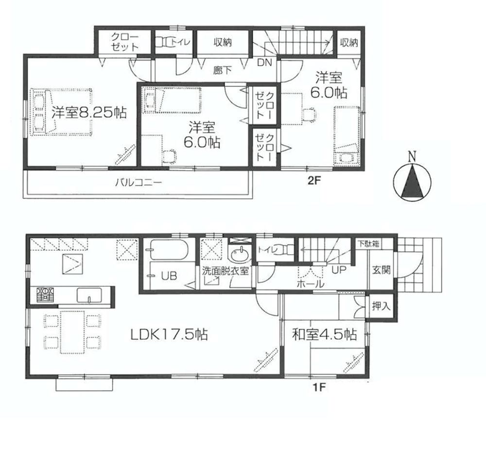 Floor plan. (7 Building), Price 45,800,000 yen, 4LDK, Land area 134.61 sq m , Building area 99.78 sq m