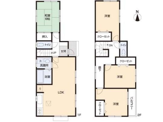 Floor plan. 34,300,000 yen, 4LDK, Land area 132.47 sq m , Building area 97.6 sq m floor plan