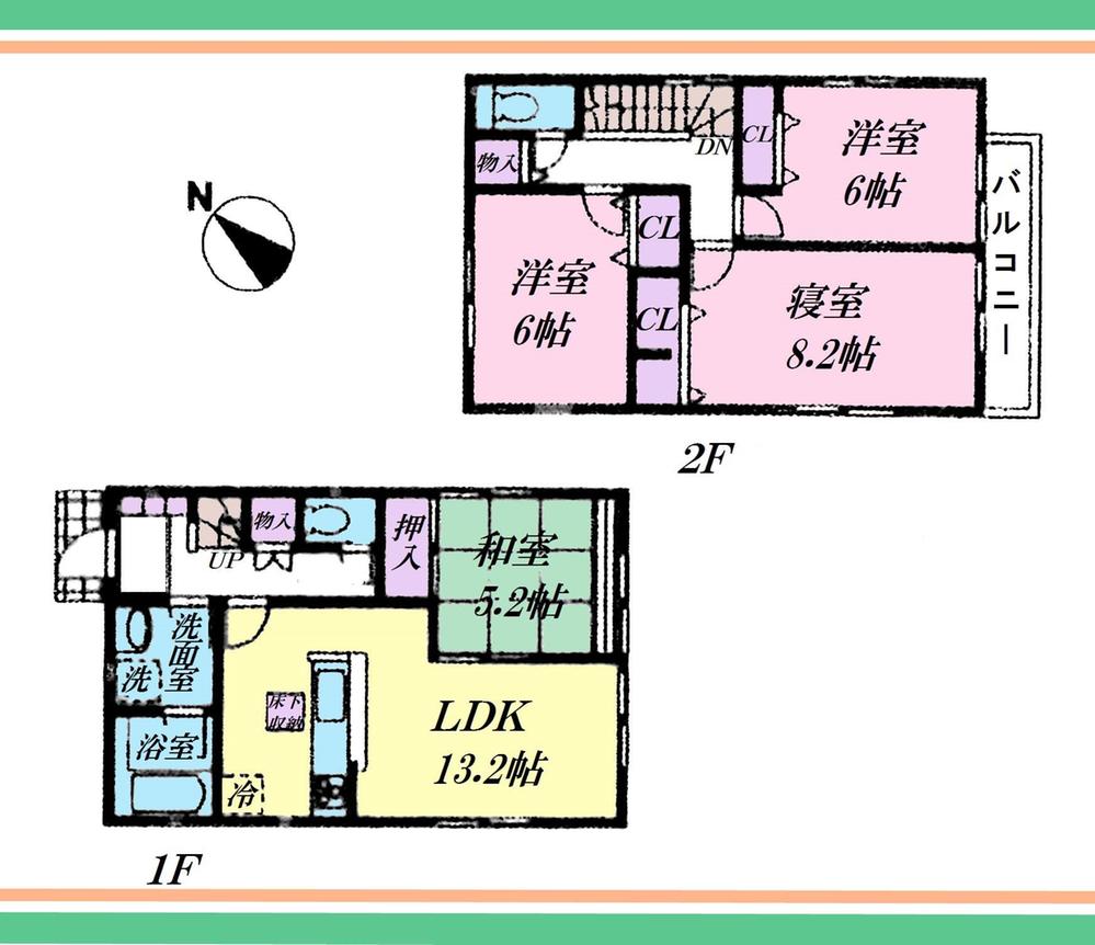 Floor plan. (3 Building), Price 31,800,000 yen, 4LDK, Land area 126.89 sq m , Building area 92.34 sq m