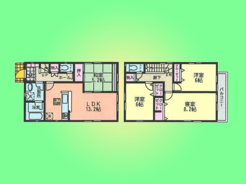 Floor plan. (3 Building), Price 31,800,000 yen, 4LDK, Land area 126.89 sq m , Building area 92.34 sq m