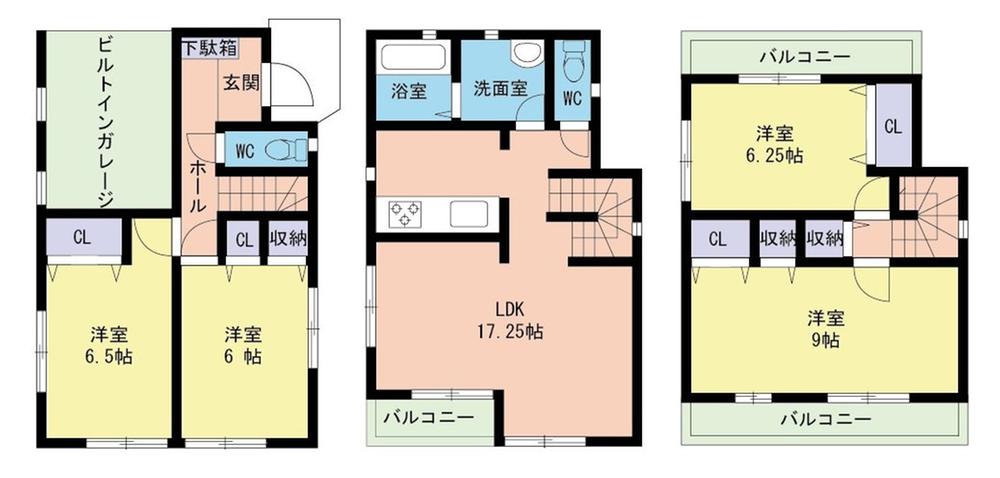 Floor plan. 35,800,000 yen, 4LDK, Land area 79.03 sq m , Building area 115.92 sq m 1 Building floor plan