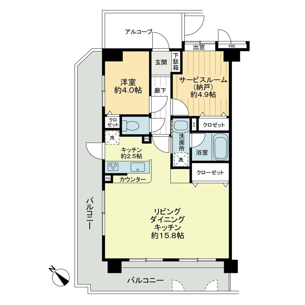 Floor plan. 1LDK + S (storeroom), Price 16.8 million yen, Occupied area 55.68 sq m , Balcony area 21.72 sq m floor plan