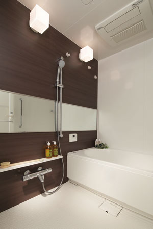 Bathing-wash room.  [TES-type bathroom heater dryer to laundry even on rainy days can dry out] TES-type bathroom heater dryer of Tokyo gas is ventilation in the bathroom, It reduces the occurrence of mold. further, It is also convenient to dry out the laundry on a rainy day in the drying function.