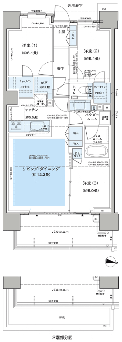 Floor: 3LD ・ K + N (storeroom) + 2WIC (walk-in closet), the occupied area: 71.28 sq m, Price: 43,800,000 yen, now on sale