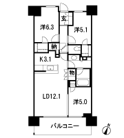 Floor: 3LD ・ K + N (storeroom) + 2WIC (walk-in closet), the occupied area: 70.53 sq m, Price: 49,500,000 yen, now on sale