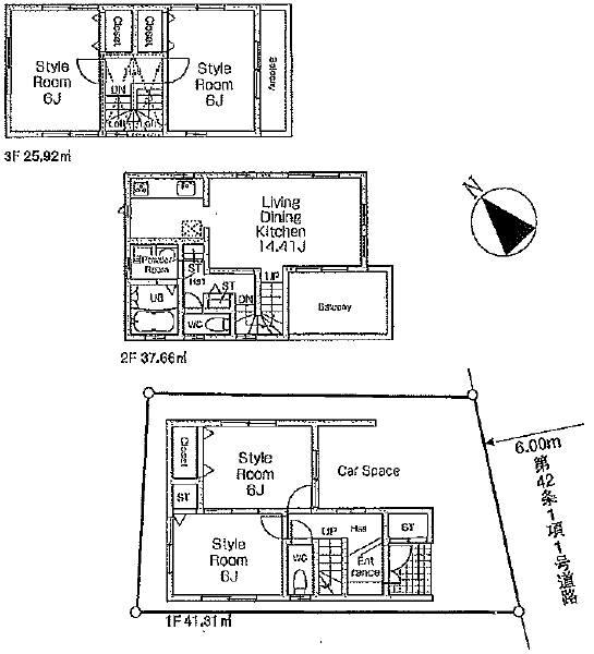 Floor plan. 43,800,000 yen, 4LDK, Land area 74.24 sq m , Building area 104.89 sq m
