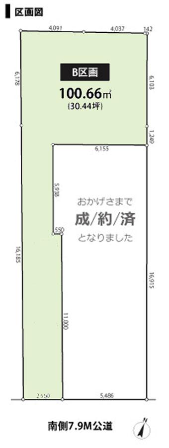 The entire compartment Figure. B section: 100.66 sq m