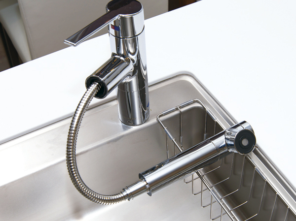 Kitchen.  [Water purification function shower faucet] Faucet adopts the type of faucet and the water purifier has become an integral. Also switched to the shower, It will be easy to wash as well, such as large pot.  ※ Water purifier cartridge replacement will be paid.